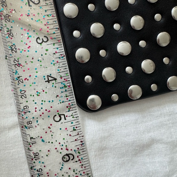 Clare V Black Leather Wallet Clutch with silver studs NWOT - Picture 8 of 8